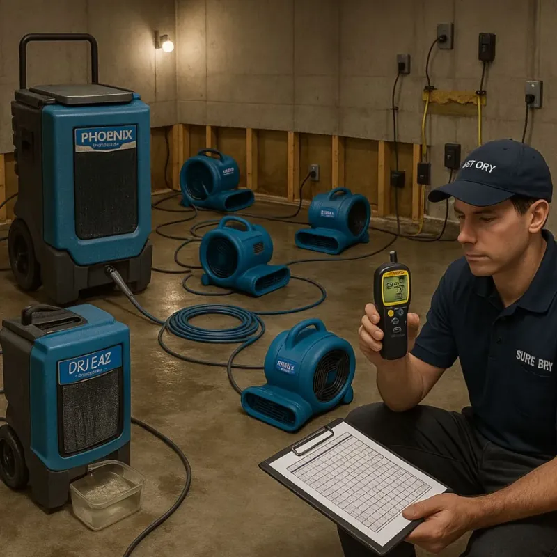 Structural Drying and Dehumidification process in Fairlawn, VA